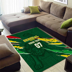 Custom Senegal Football Area Rug Nations Cup 2024 Téranga Lions