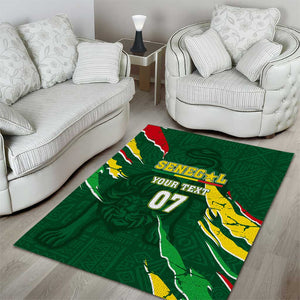 Custom Senegal Football Area Rug Nations Cup 2024 Téranga Lions