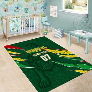 Custom Senegal Football Area Rug Nations Cup 2024 Téranga Lions