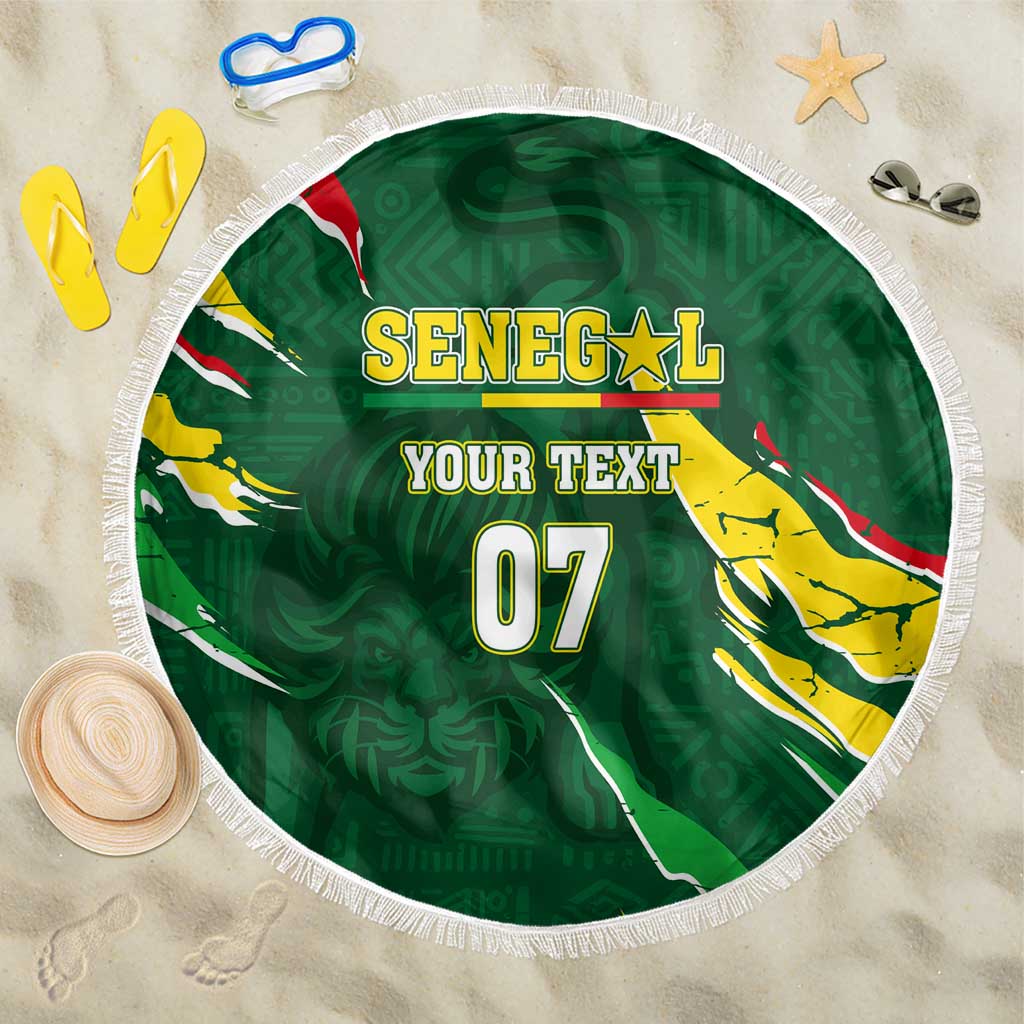 Custom Senegal Football Beach Blanket Nations Cup 2024 Téranga Lions