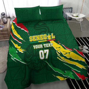 Custom Senegal Football Bedding Set Nations Cup 2024 Téranga Lions