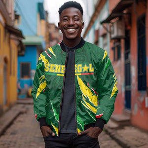 Custom Senegal Football Bomber Jacket Nations Cup 2024 Téranga Lions