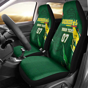 Custom Senegal Football Car Seat Cover Nations Cup 2024 Téranga Lions