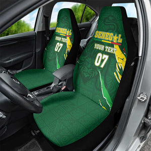 Custom Senegal Football Car Seat Cover Nations Cup 2024 Téranga Lions