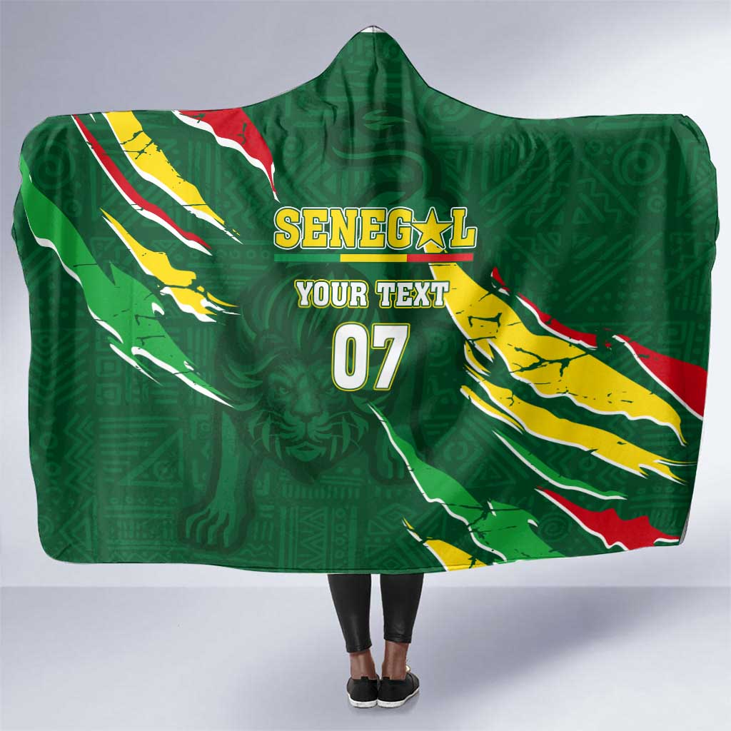 Custom Senegal Football Hooded Blanket Nations Cup 2024 Téranga Lions