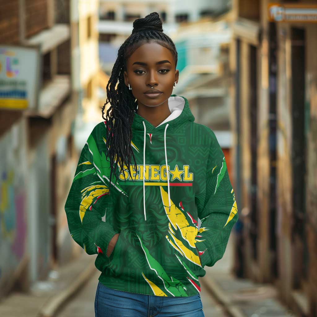 Custom Senegal Football Hoodie Nations Cup 2024 Téranga Lions