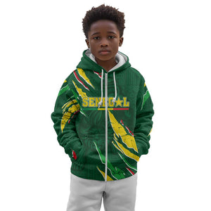 Custom Senegal Football Kid Hoodie Nations Cup 2024 Téranga Lions