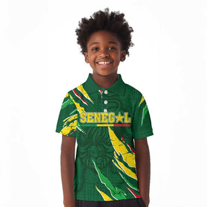 Custom Senegal Football Kid Polo Shirt Nations Cup 2024 Téranga Lions