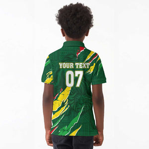 Custom Senegal Football Kid Polo Shirt Nations Cup 2024 Téranga Lions