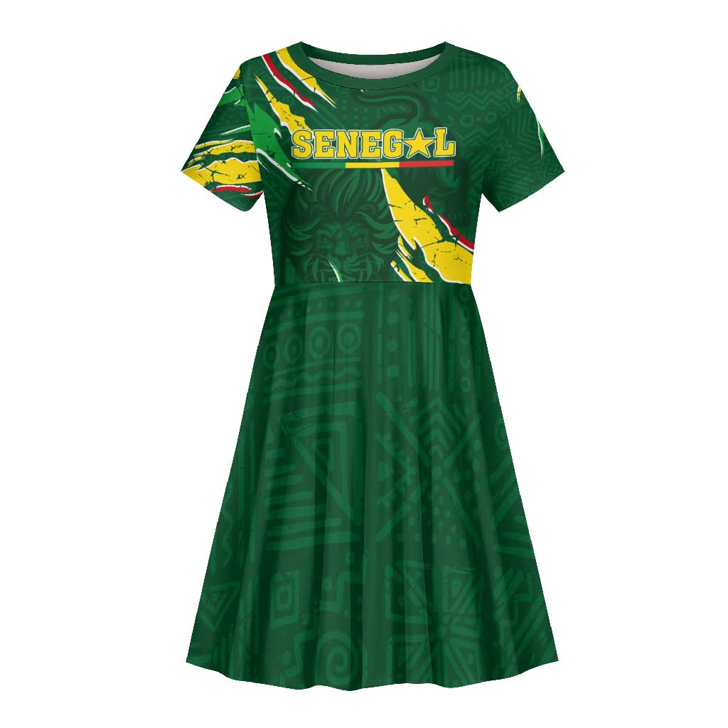 Custom Senegal Football Kid Short Sleeve Dress Nations Cup 2024 Téranga Lions