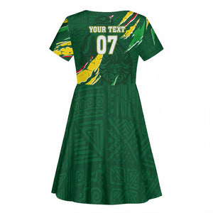 Custom Senegal Football Kid Short Sleeve Dress Nations Cup 2024 Téranga Lions