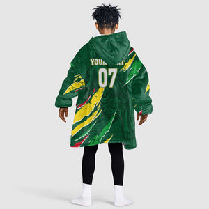 Custom Senegal Football KId Wearable Blanket Hoodie Nations Cup 2024 Téranga Lions