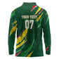 Custom Senegal Football Long Sleeve Polo Shirt Nations Cup 2024 Téranga Lions