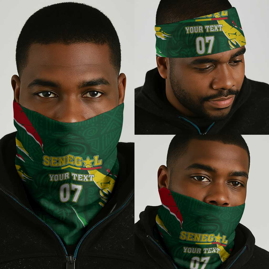 Custom Senegal Football Neck Gaiter Nations Cup 2024 Téranga Lions LT7