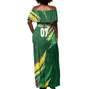 Custom Senegal Football Off Shoulder Maxi Dress Nations Cup 2024 Téranga Lions