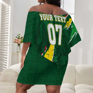 Custom Senegal Football Off Shoulder Short Dress Nations Cup 2024 Tranga Lions LT7