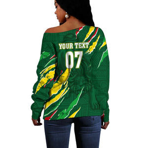 Custom Senegal Football Off Shoulder Sweater Nations Cup 2024 Téranga Lions