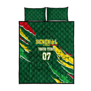 Custom Senegal Football Quilt Bed Set Nations Cup 2024 Téranga Lions