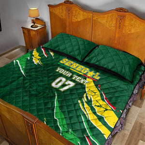 Custom Senegal Football Quilt Bed Set Nations Cup 2024 Téranga Lions