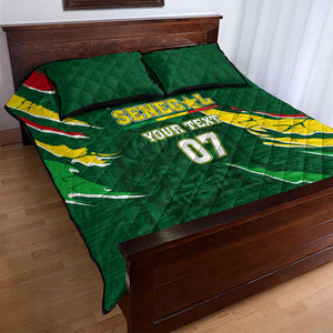 Custom Senegal Football Quilt Bed Set Nations Cup 2024 Téranga Lions