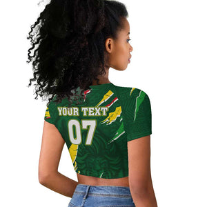 Custom Senegal Football Raglan Cropped T shirt Nations Cup 2024 Téranga Lions