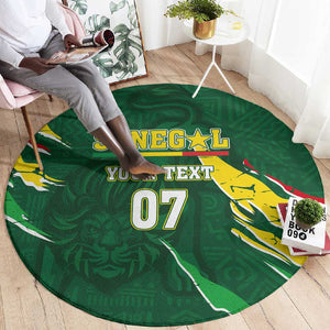 Custom Senegal Football Round Carpet Nations Cup 2024 Téranga Lions