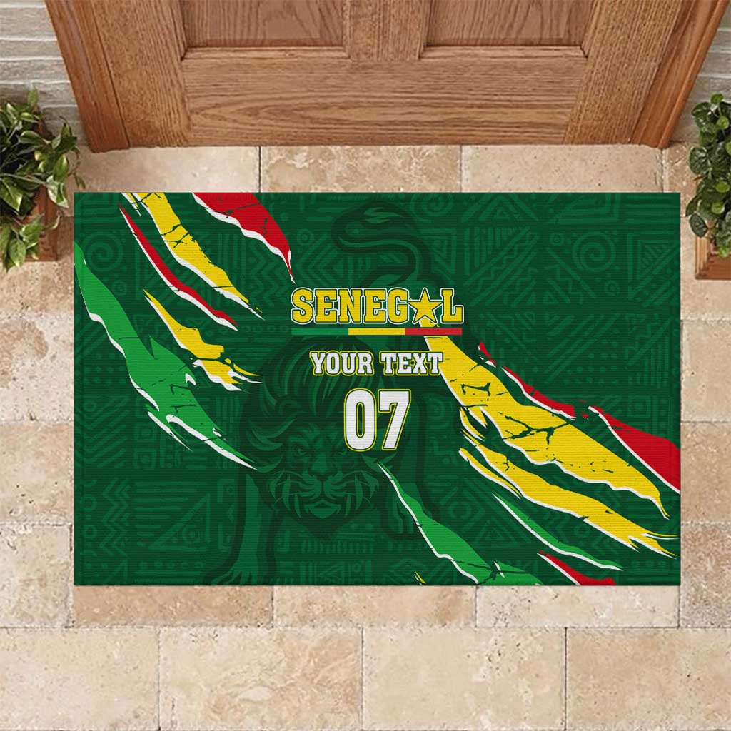 Custom Senegal Football Rubber Doormat Nations Cup 2024 Téranga Lions