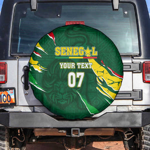 Custom Senegal Football Spare Tire Cover Nations Cup 2024 Téranga Lions