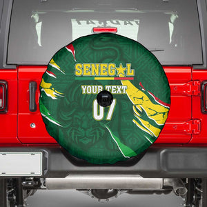 Custom Senegal Football Spare Tire Cover Nations Cup 2024 Téranga Lions