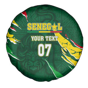 Custom Senegal Football Spare Tire Cover Nations Cup 2024 Téranga Lions