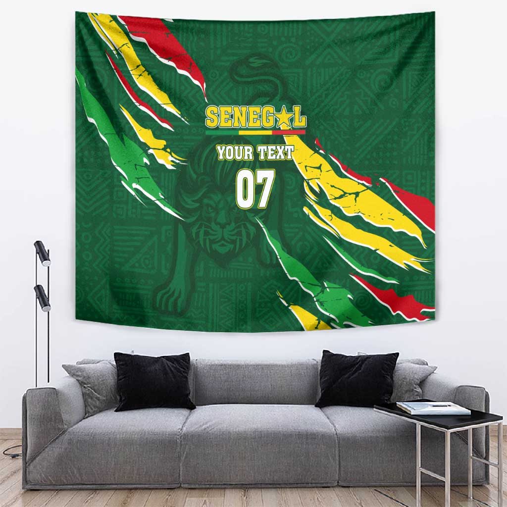 Custom Senegal Football Tapestry Nations Cup 2024 Téranga Lions