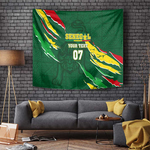 Custom Senegal Football Tapestry Nations Cup 2024 Téranga Lions