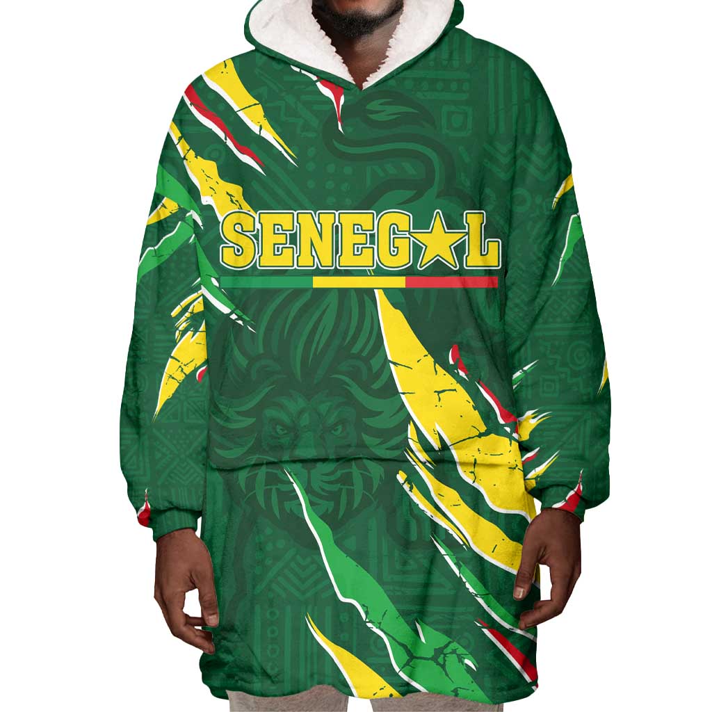 Custom Senegal Football Wearable Blanket Hoodie Nations Cup 2024 Téranga Lions