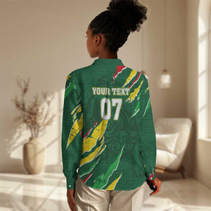 Custom Senegal Football Women Casual Shirt Nations Cup 2024 Téranga Lions