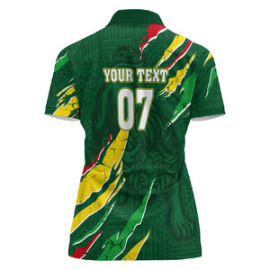 Custom Senegal Football Women Polo Shirt Nations Cup 2024 Téranga Lions