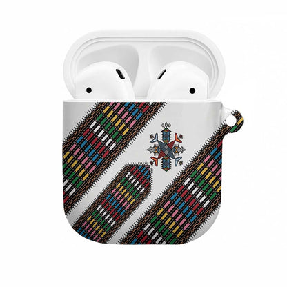 Habesha Kemis Inspired Tilet Pattern AirPods Case White