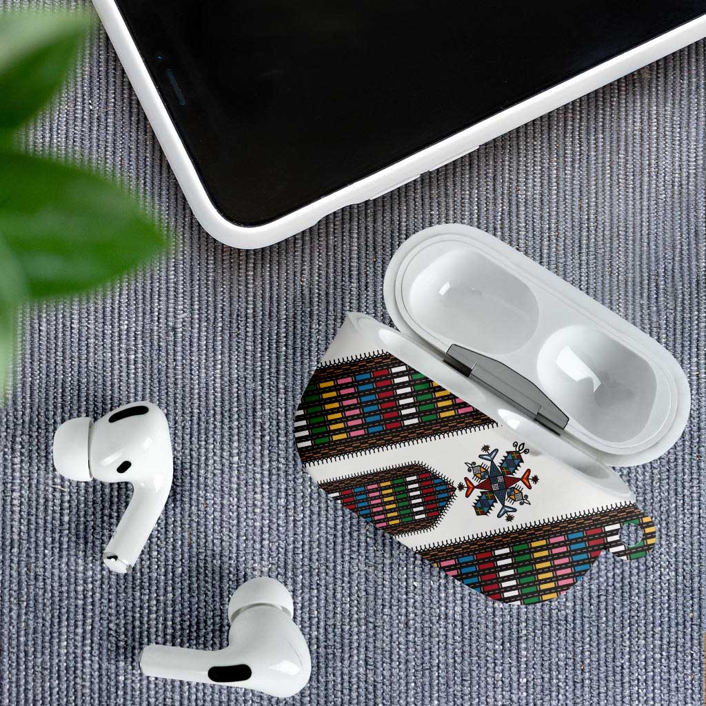 Habesha Kemis Inspired Tilet Pattern AirPods Case White