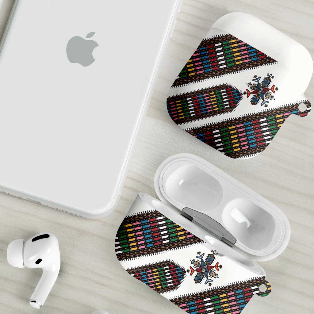 Habesha Kemis Inspired Tilet Pattern AirPods Case White