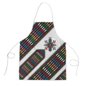 Habesha Kemis Inspired Tilet Pattern Apron White