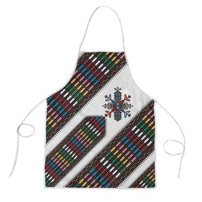 Habesha Kemis Inspired Tilet Pattern Apron White