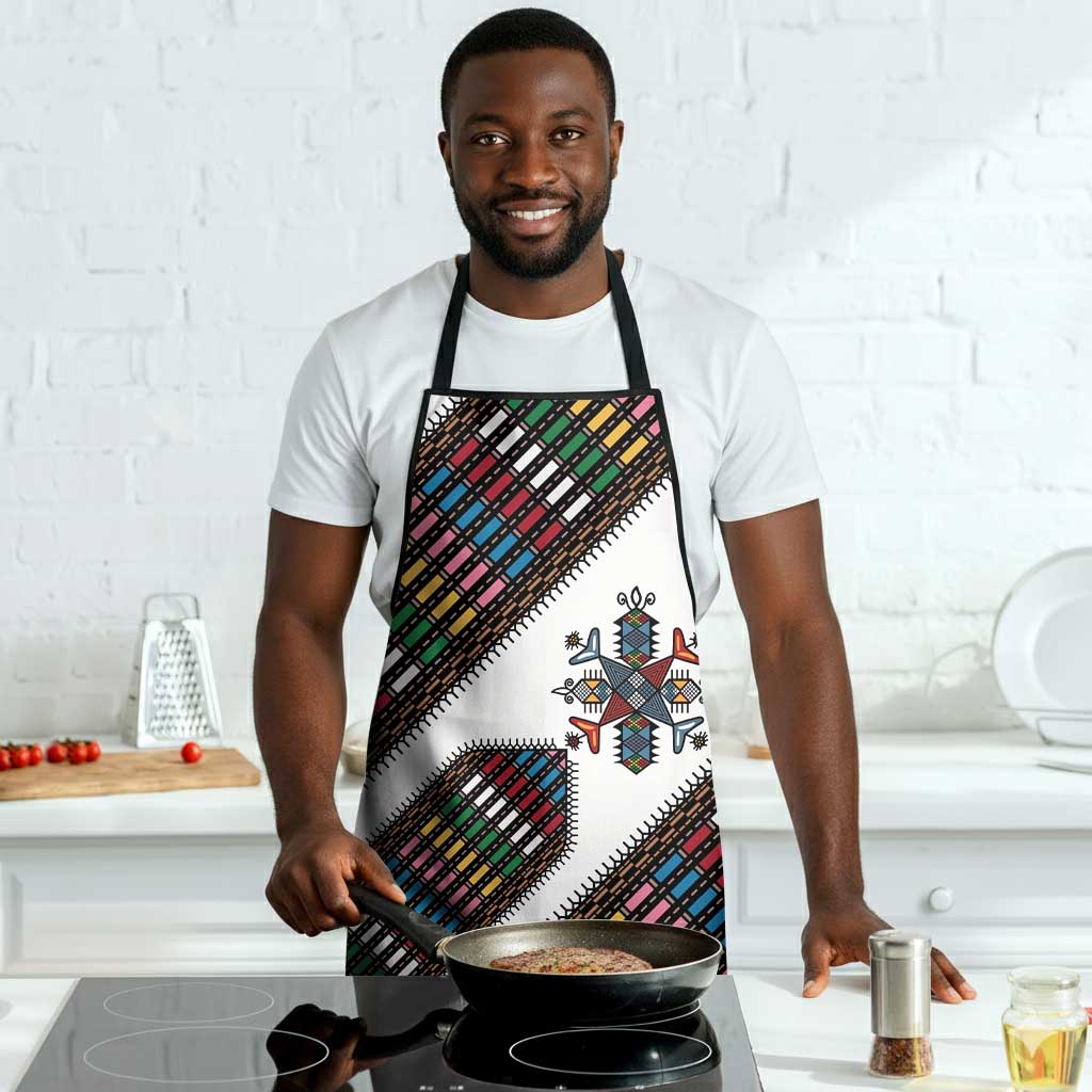 Habesha Kemis Inspired Tilet Pattern Apron White