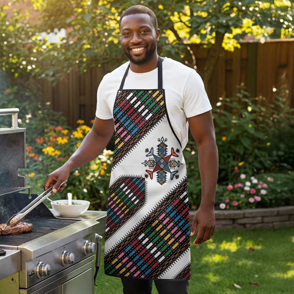 Habesha Kemis Inspired Tilet Pattern Apron White