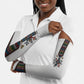 Habesha Kemis Inspired Tilet Pattern Arm Sleeves White