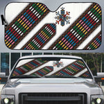 Habesha Kemis Inspired Tilet Pattern Auto Sun Shade White