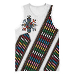 Habesha Kemis Inspired Tilet Pattern Basketball Jersey White