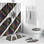 Habesha Kemis Inspired Tilet Pattern Bathroom Set White