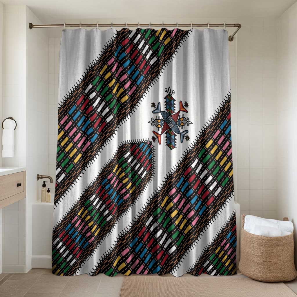 Habesha Kemis Inspired Tilet Pattern Bathroom Set White