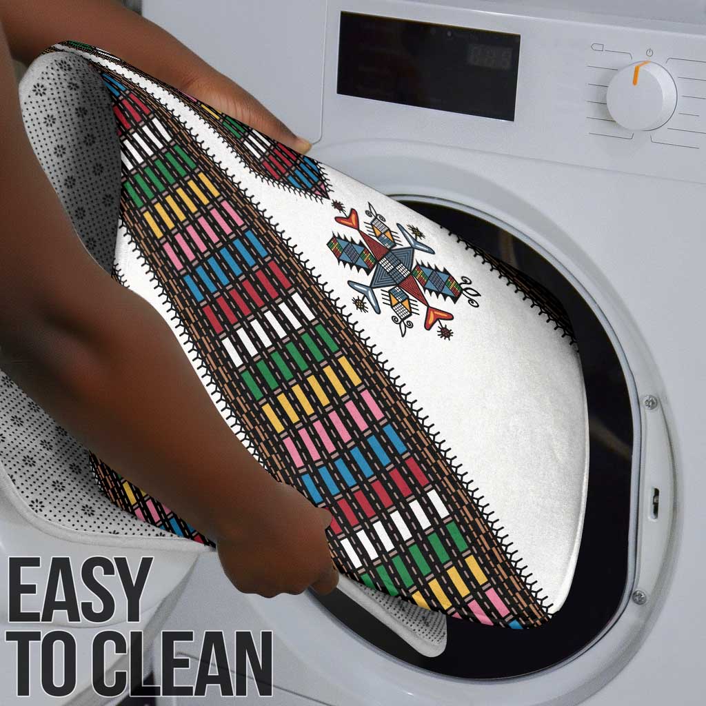 Habesha Kemis Inspired Tilet Pattern Bathroom Set White
