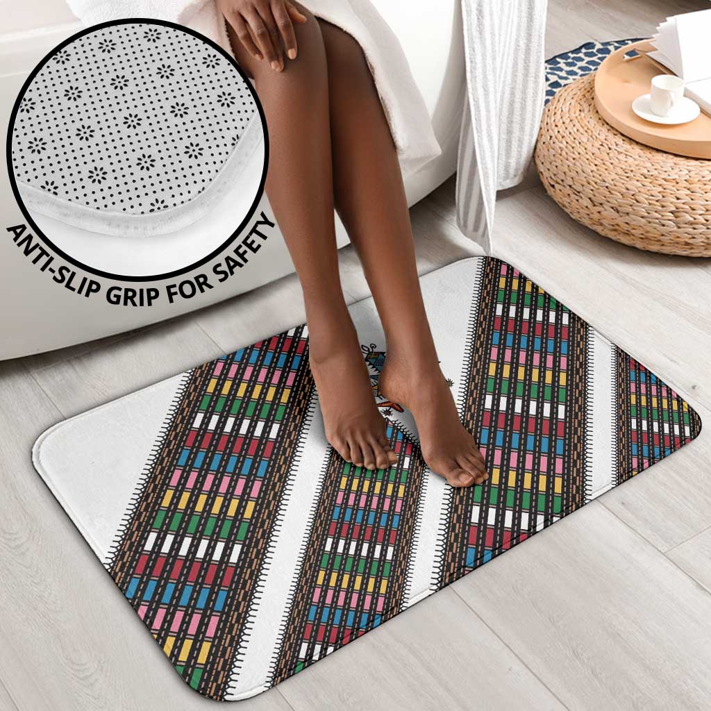 Habesha Kemis Inspired Tilet Pattern Bathroom Set White