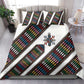 Habesha Kemis Inspired Tilet Pattern Bedding Set White